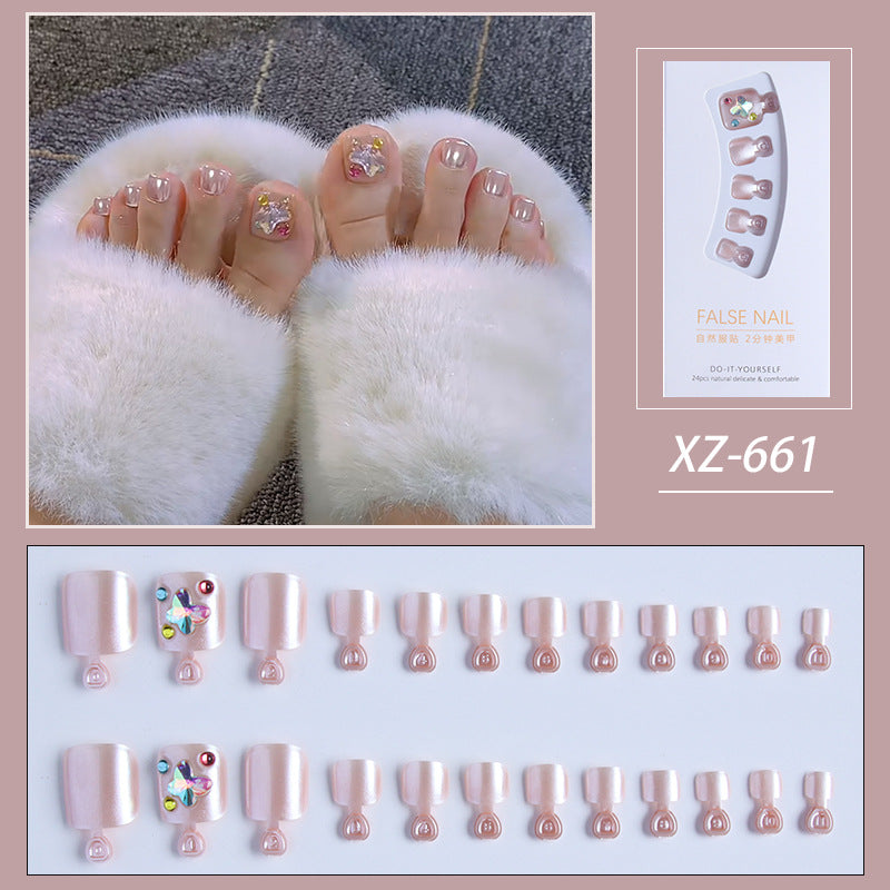 Mermaid Aurora Flash Toenail 24pcs/Set