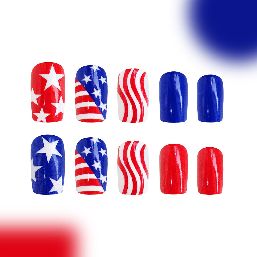 No.JNU33 Five-pointed Star Fingernails Patch 24pcs/Set