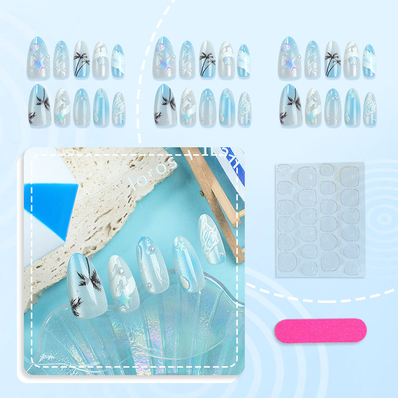 No.BH32 Coconut Trees Fingernails Patch 30pcs/Set