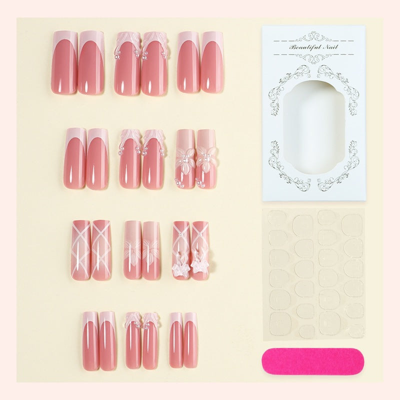 No.F624 Bow Flower Fingernails Patch 24pcs/Set