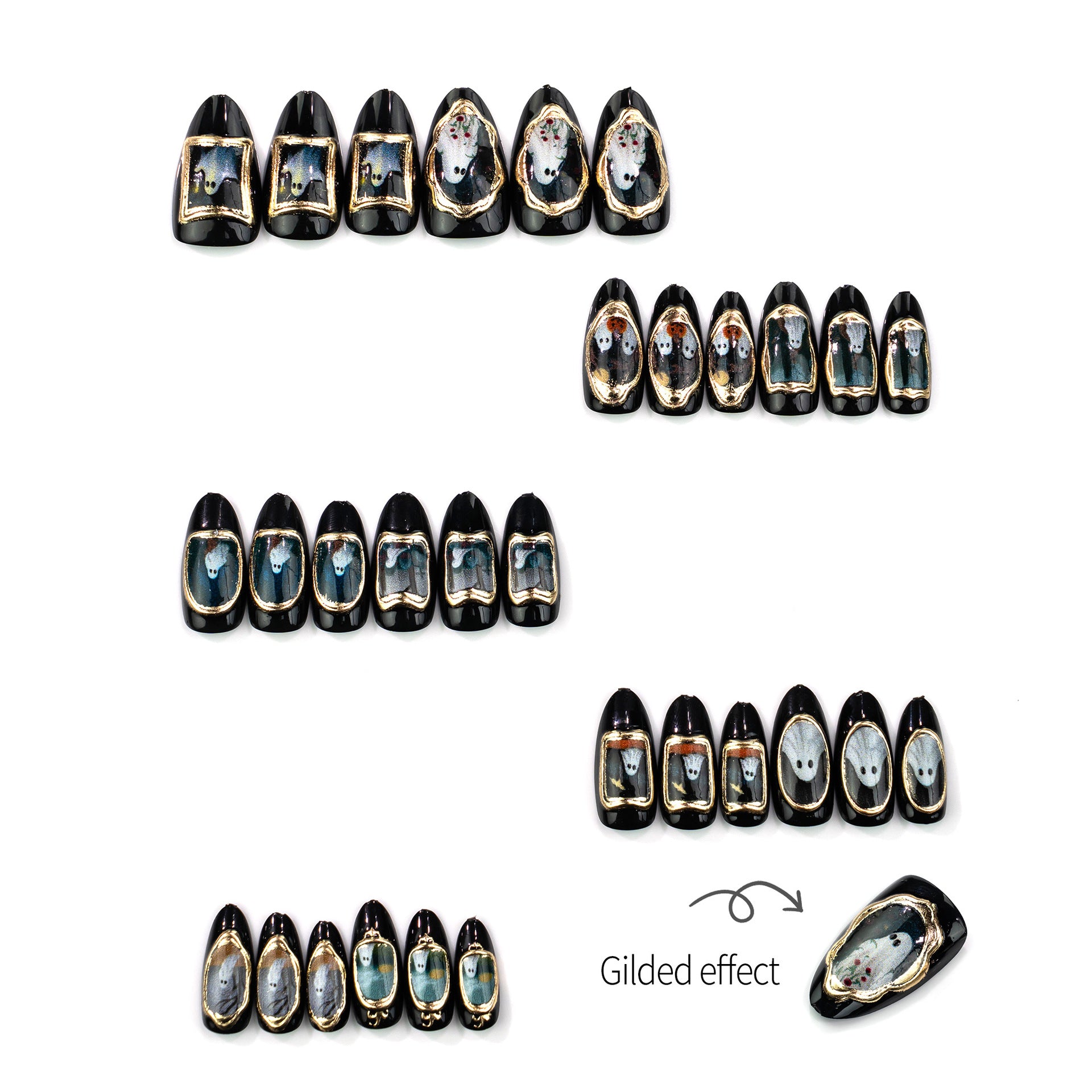 No.AW185 Halloween Dark Fingernails Patch 24pcs/Set