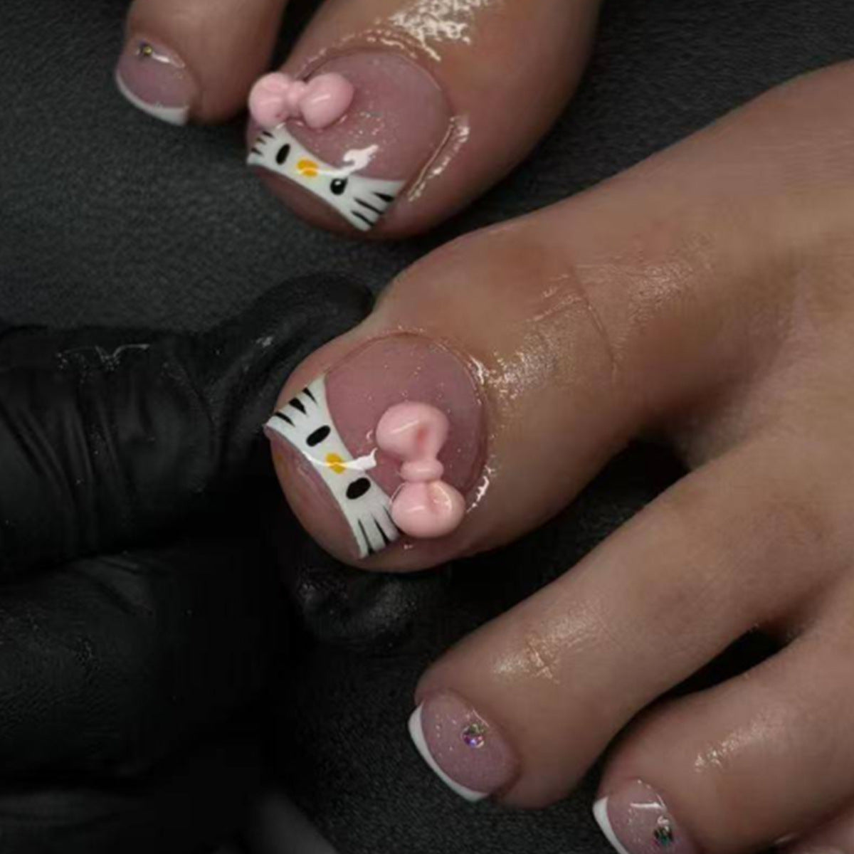 No.788 Pink Cat Toenails Patch 24pcs/Set