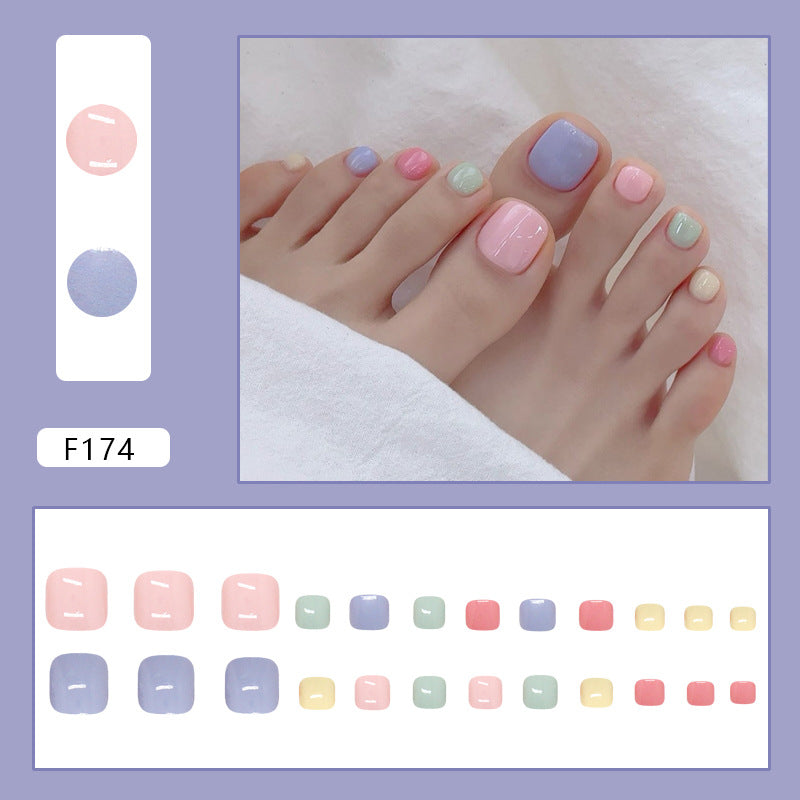 No.590 Rainbow Color Toenails Patch 24pcs/Set