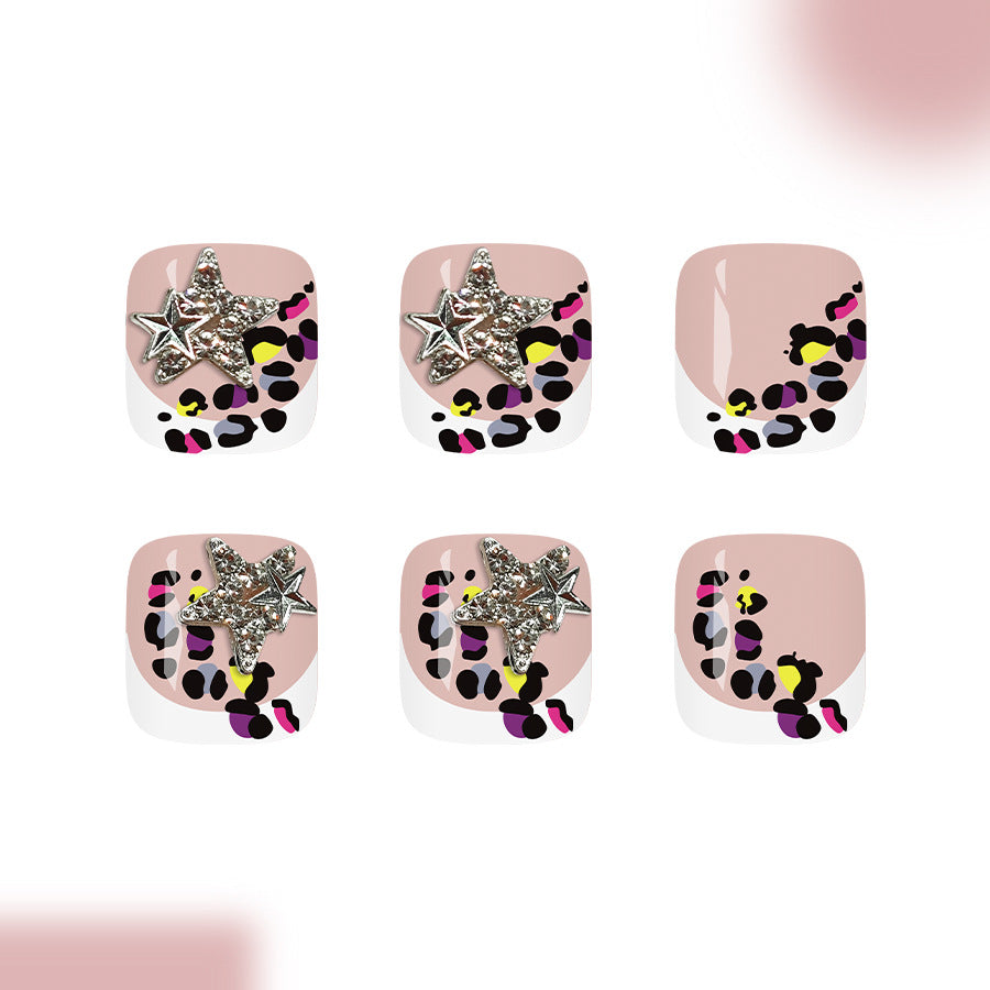 No.764 Colorful Leopard Print Toenails Patch 24pcs/Set