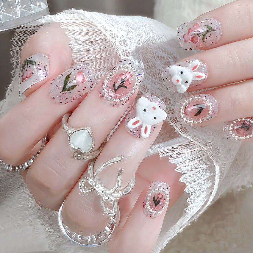 No.ET26 Cute Rabbit Fingernails Patch 24pcs/Set