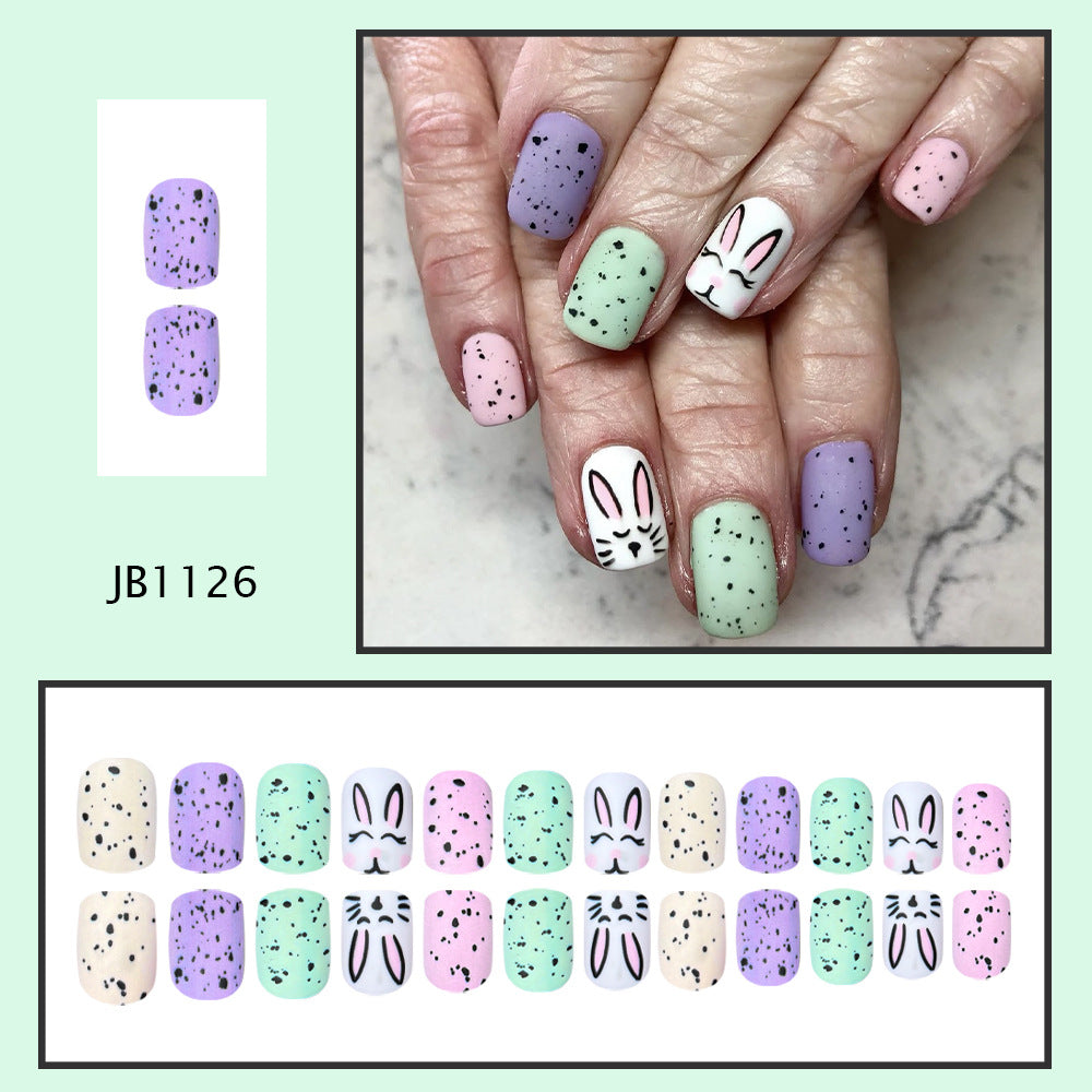 No.ET38 Frosted Rabbit Fingernails Patch 24pcs/Set