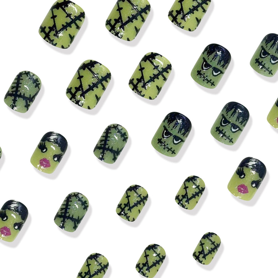 No.AW119 Halloween Green Fingernails Patch 24pcs/Set