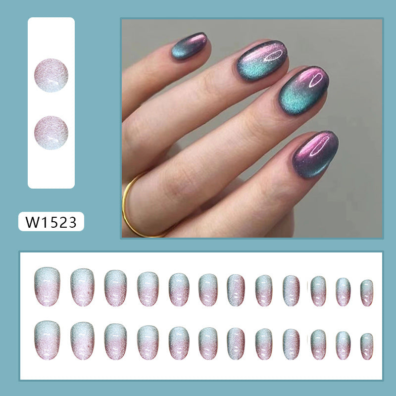 No.F390 Multicolor Cat's Eye Fingernails Patch 24pcs/Set