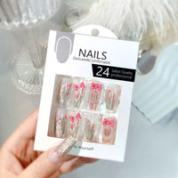No.ET24 Tulip Flower Rabbit Fingernails Patch 24pcs/Set