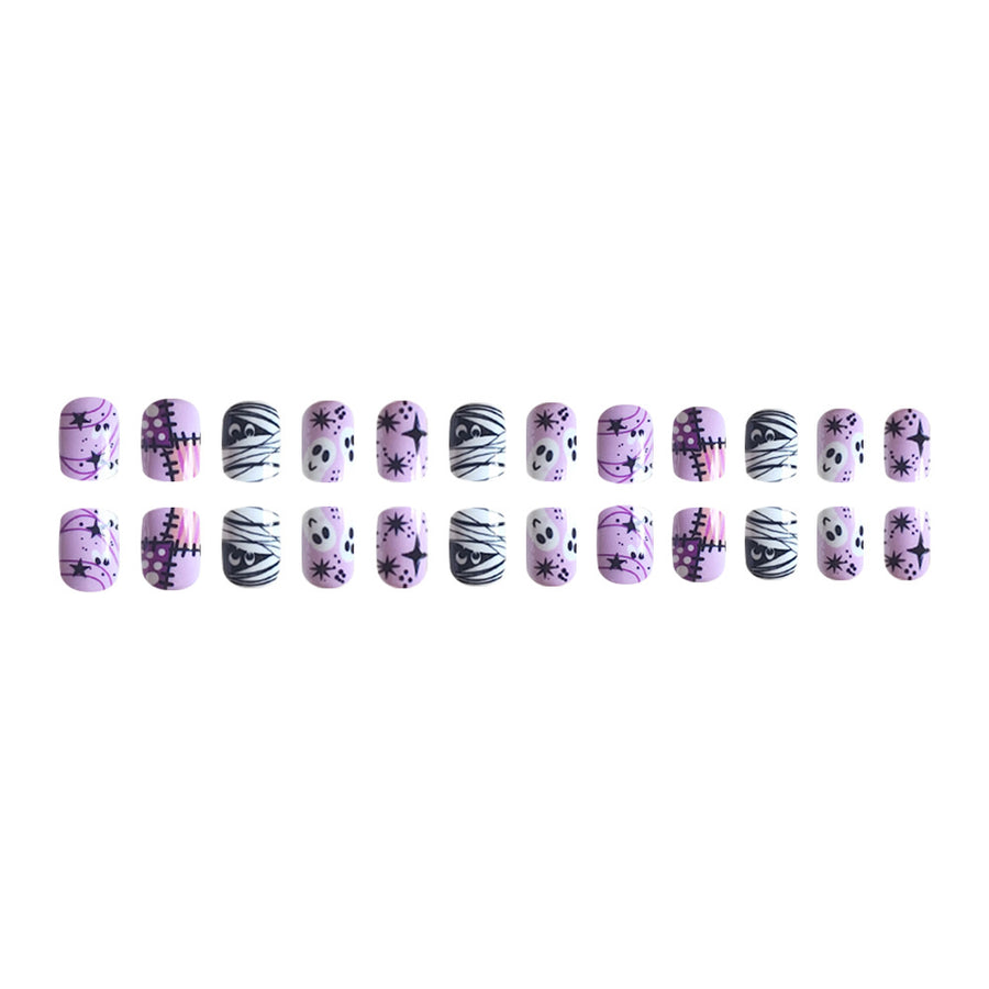 No.AW2 Halloween Mummy Ghost Fingernails Patch 24pcs/Set