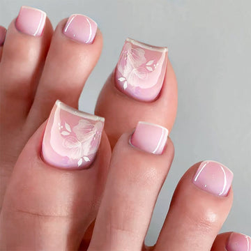 No.638 White Flower Toenails Patch 24pcs/Set