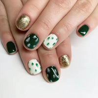 No.CM41 Christmas Green Fingernails Patch 24pcs/Set