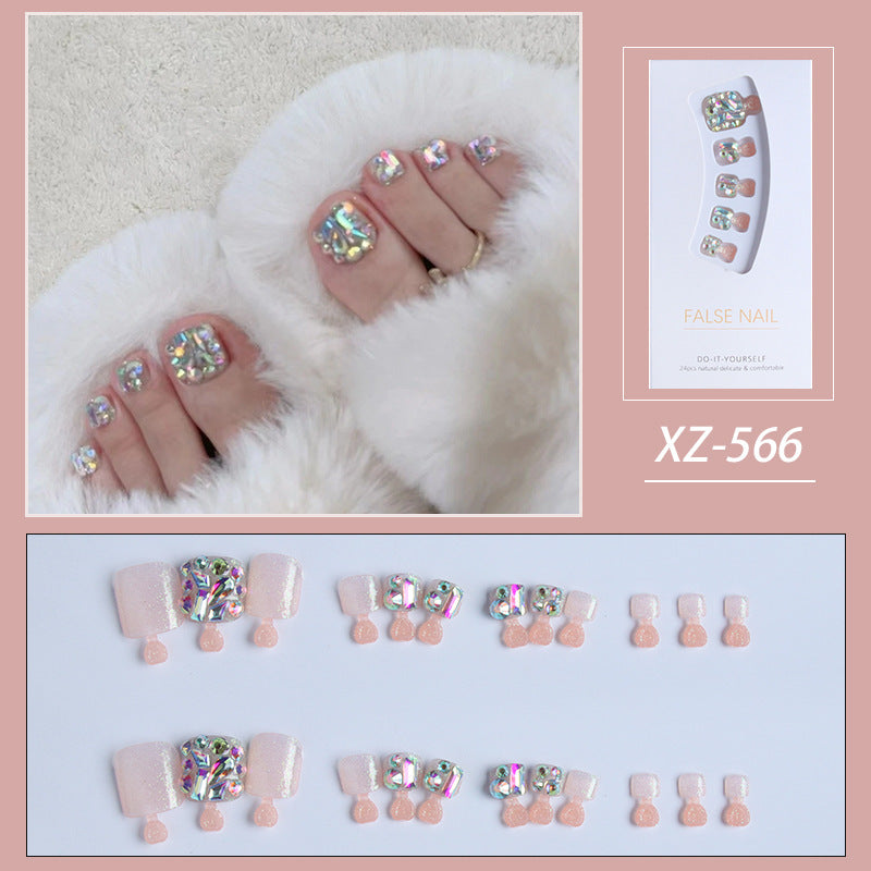 Glitter Fashion Toenail Patch 24pcs Set