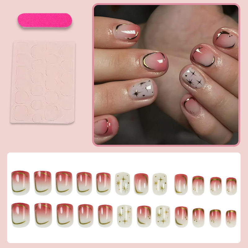 No.F671 Rose Red Fingernails Patch 24pcs/Set