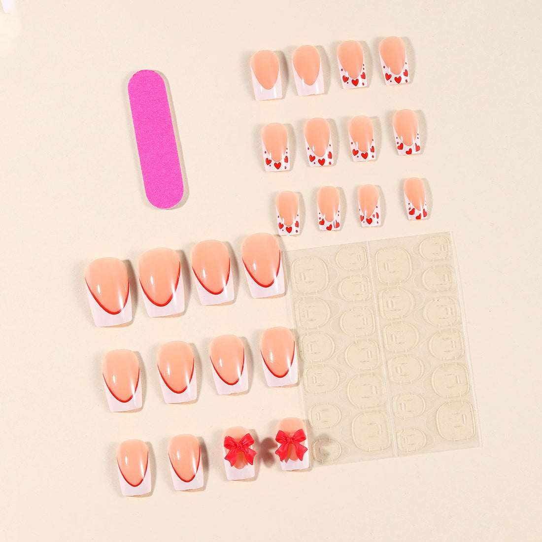 No.VN54 Love Bow Fingernails Patch 24pcs/Set