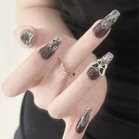 No.F232 Black Fingernails Patch 24pcs/Set