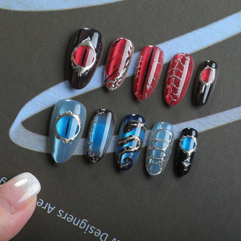 No.AW165 Halloween Cat's Eye Fingernails Patch 24pcs/Set