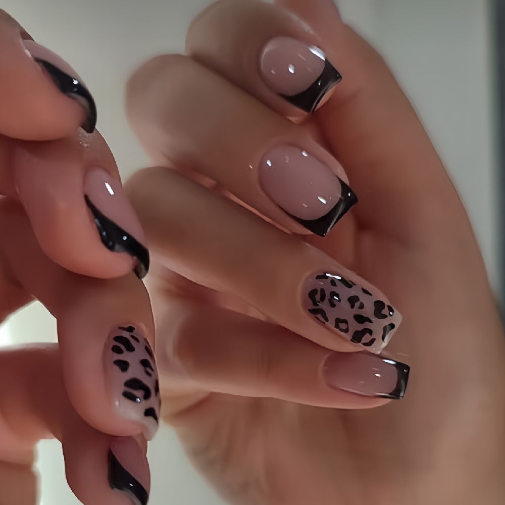 No.F780 Black Leopard Pint Fingernails Patch 24pcs/Set