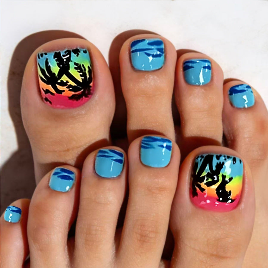 No.BH14 Coconut Trees Toenails Patch 24pcs/Set