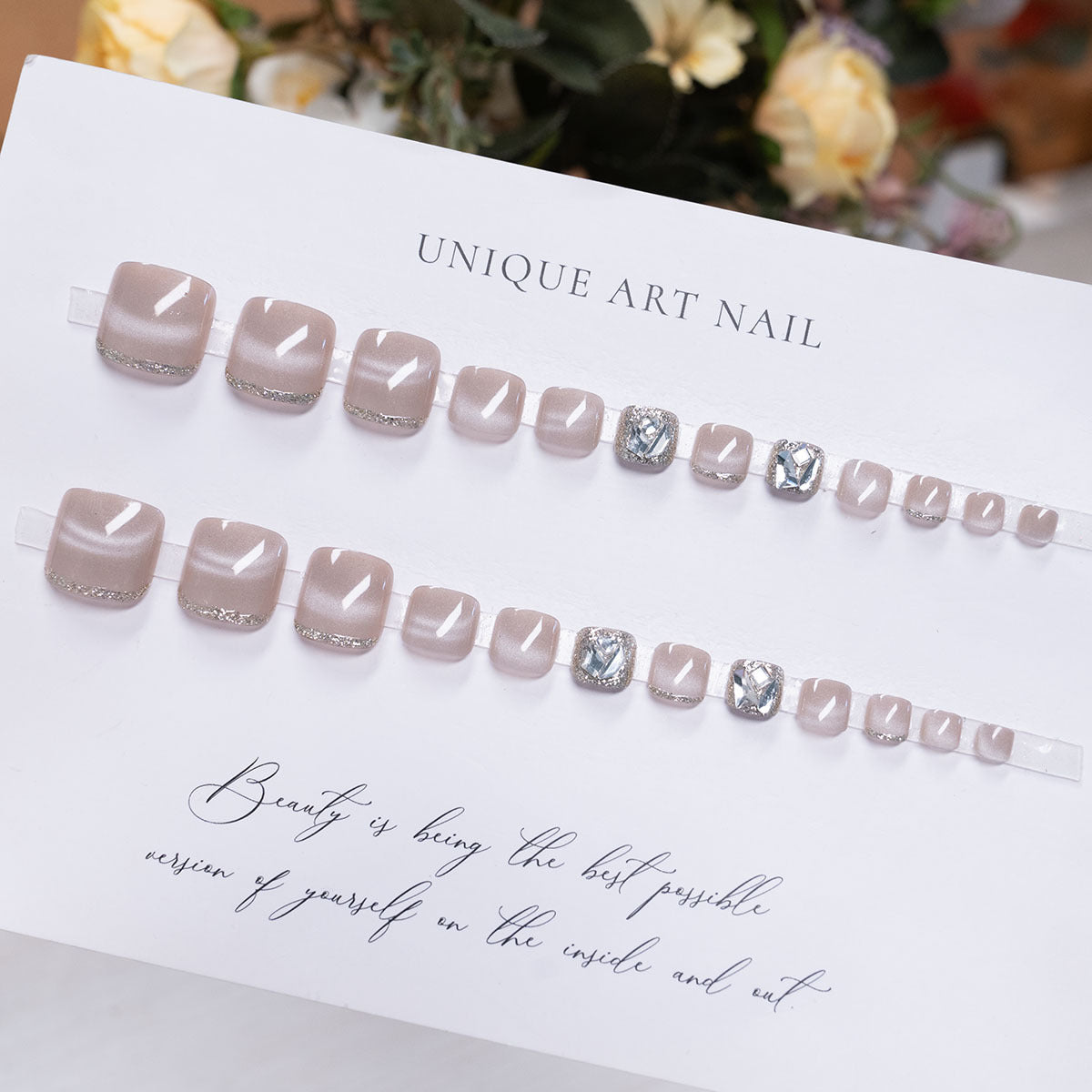 No.799 Pink Cat's Eye Toenails Patch 24pcs/Set