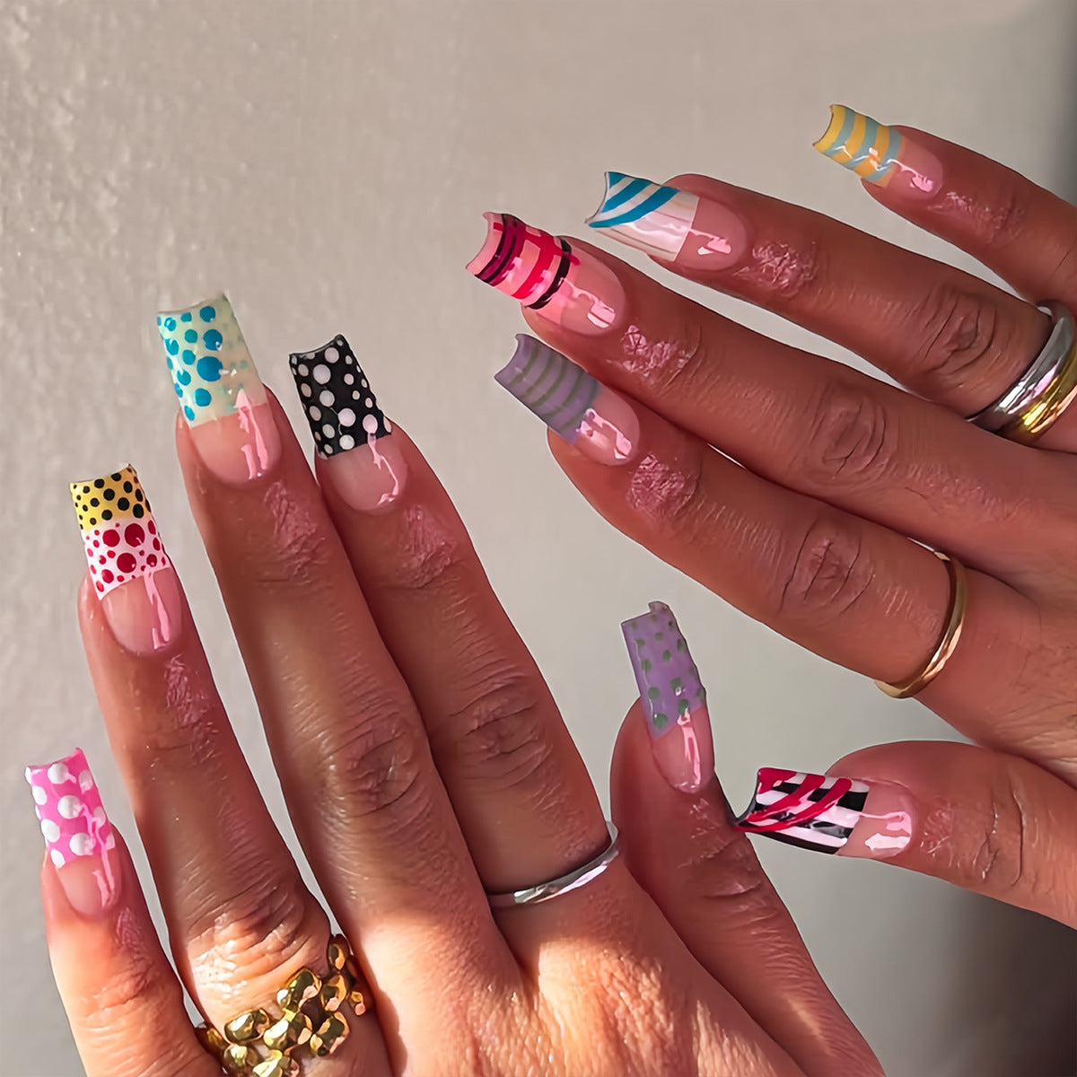 No.F656 Pink Fingernails Patch 24pcs/Set