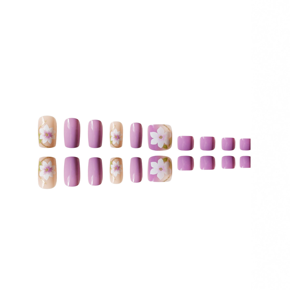 No.PSN202 Light Purple Hand & Toe Pair Set-48pcs