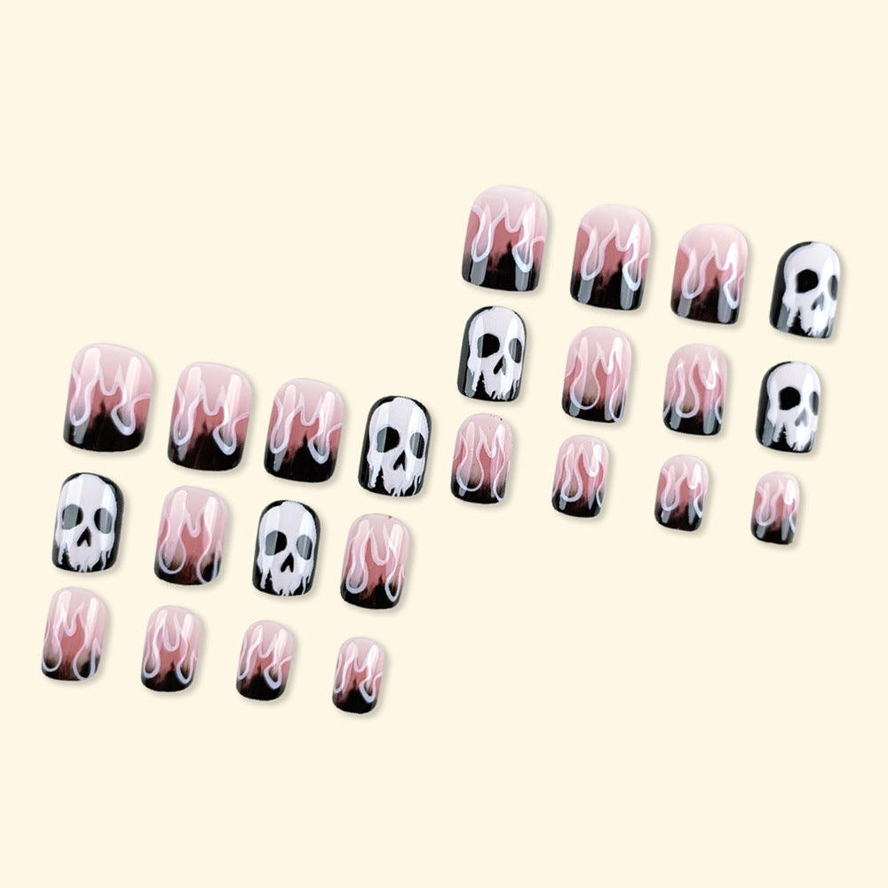 No.AW112 Halloween Flame Ghost Fingernails Patch 24pcs/Set