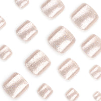 No.225 Champagne Glitter Toenails Patch 24pcs/Set