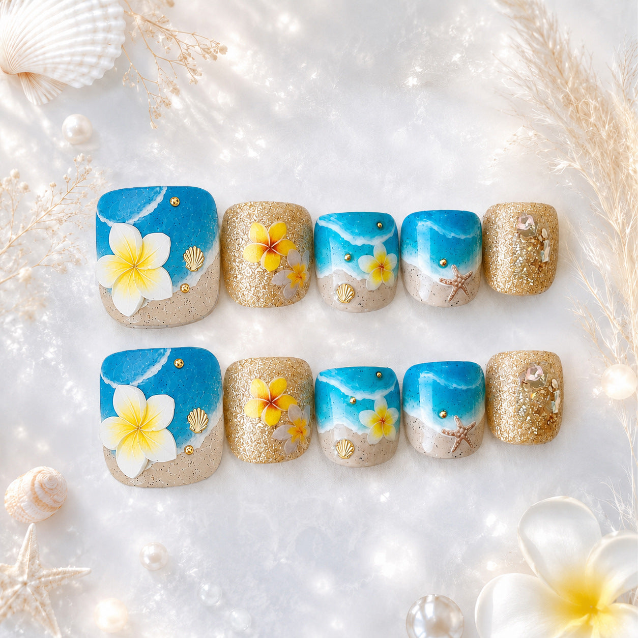 No.818 Blue Toenails Patch 24pcs/Set