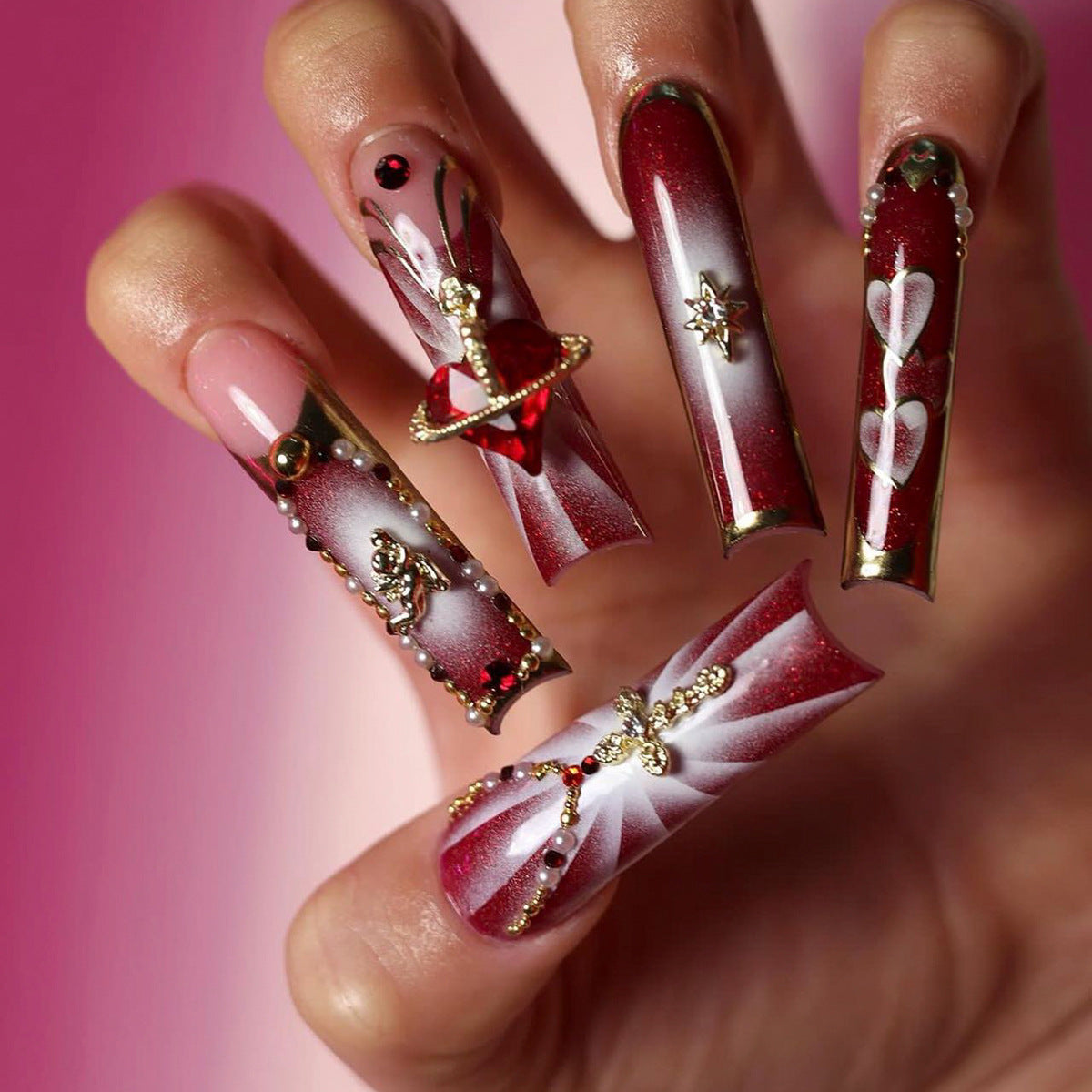 No.F353 Flash Diamond Fingernails Patch 24pcs/Set
