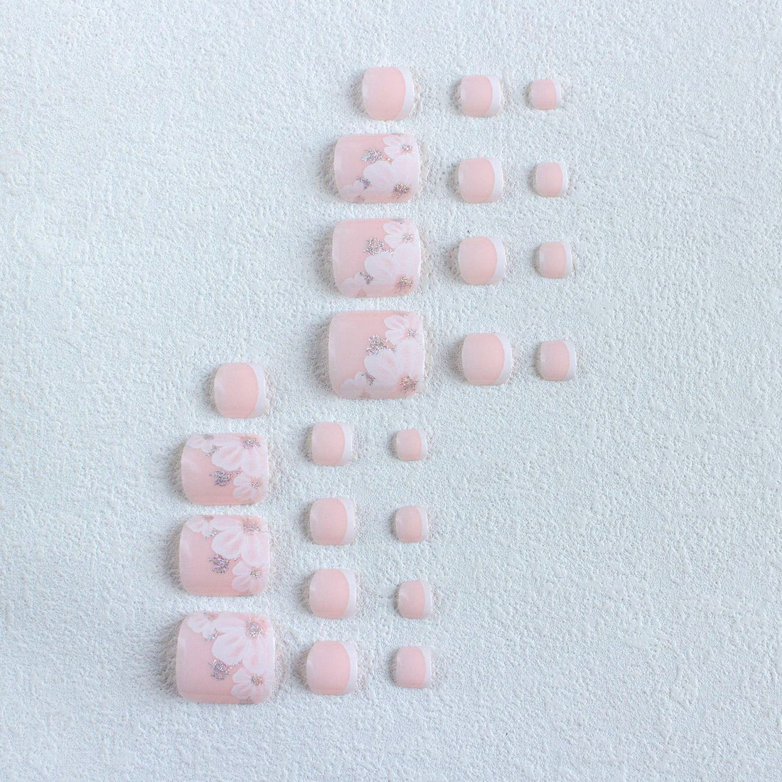 No.571 Flower Glitter Toenails Patch 24pcs/Set