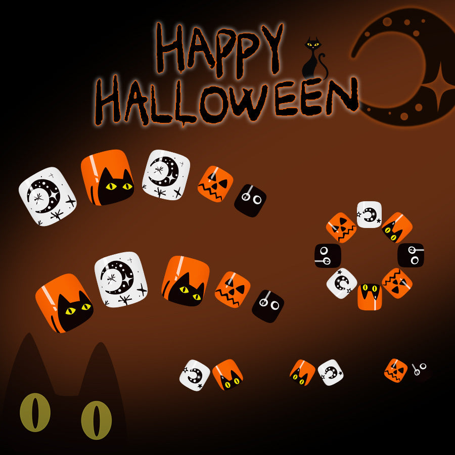 No.AW140 Halloween Pumpkin Toenails Patch 24pcs/Set