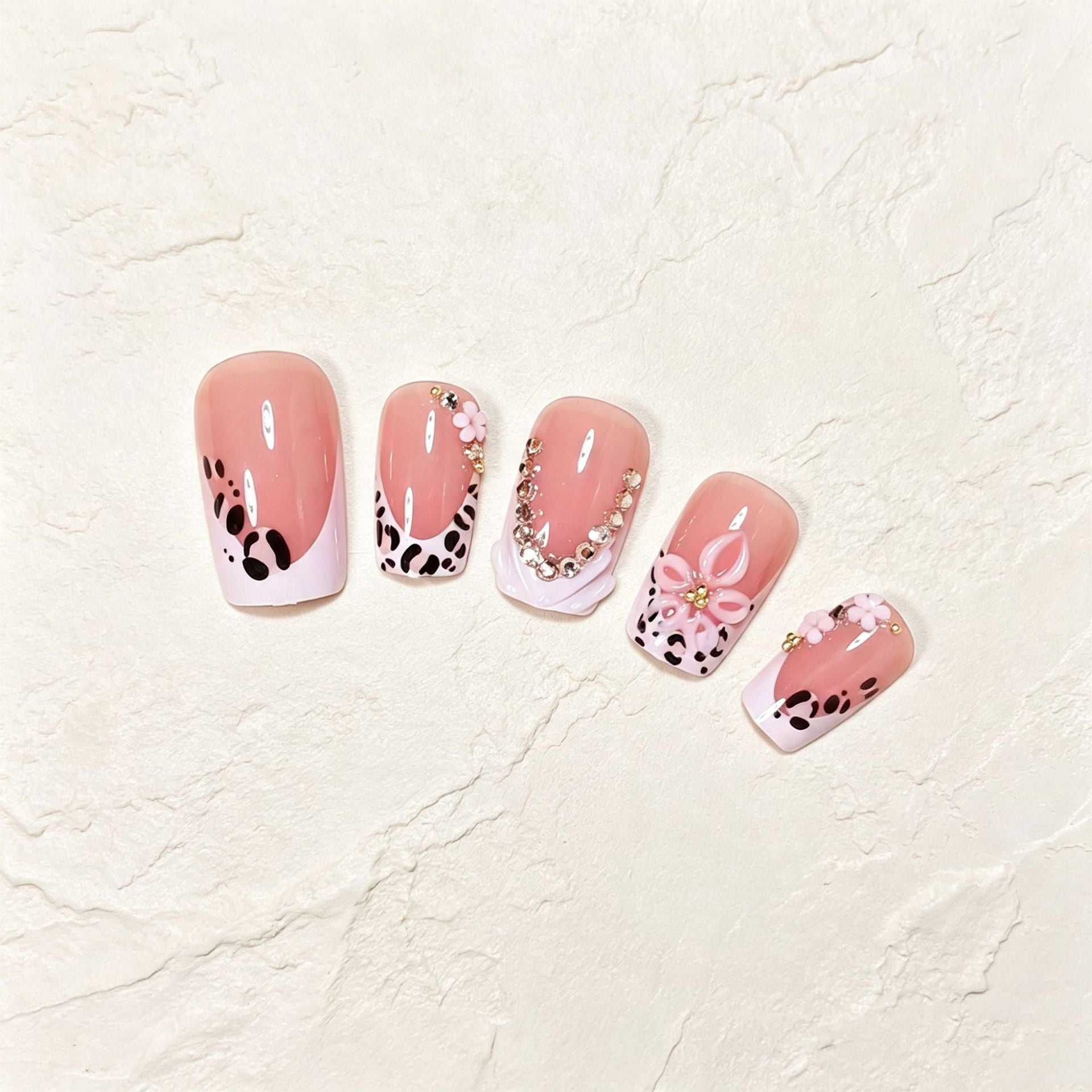 No.PSN210 Leopard Print Hand & Toe Pair Set-48pcs