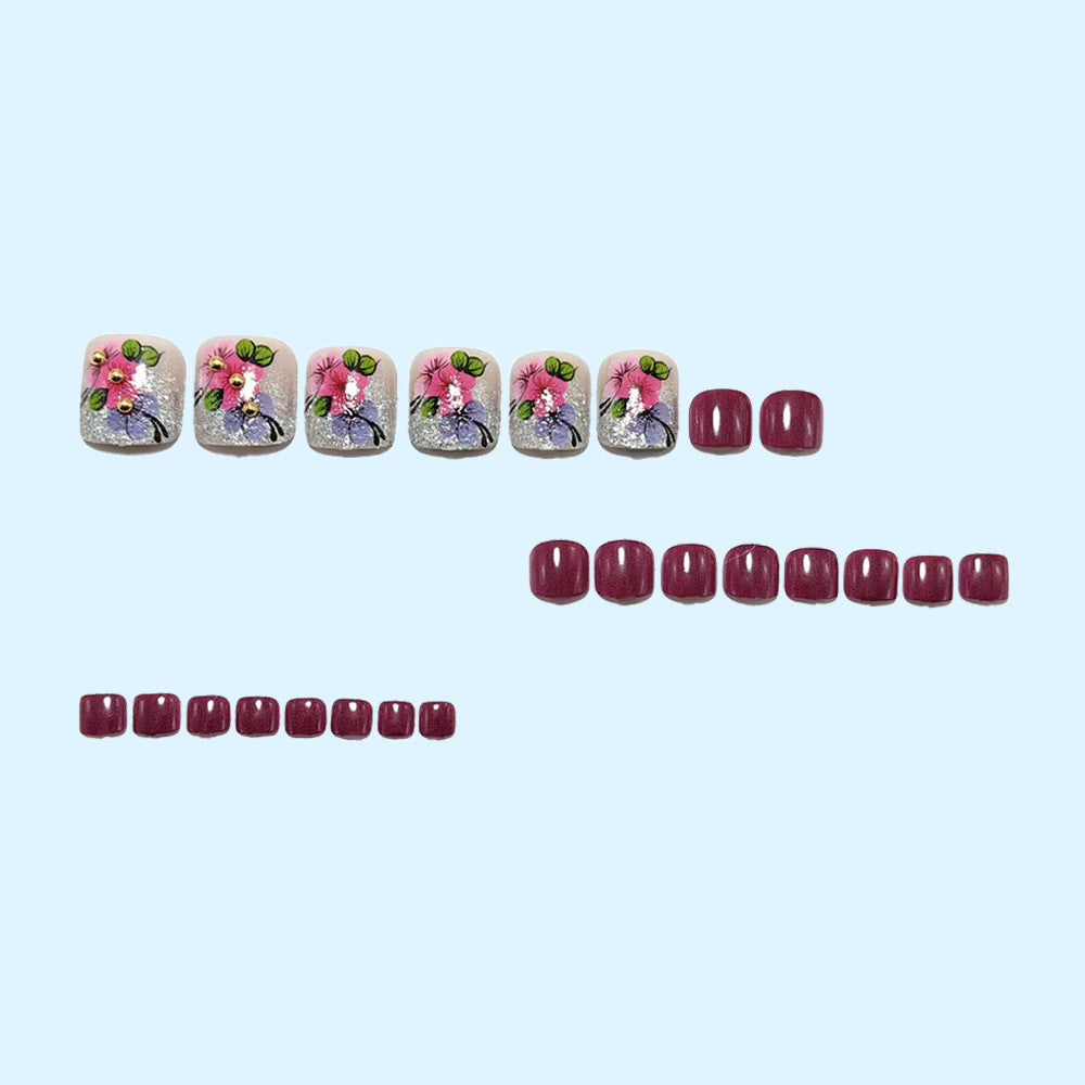 No.711 Flower Toenails Patch 24pcs/Set