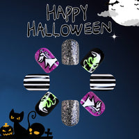 No.AW35 Halloween Skull Demon Face Fingernails Patch 24pcs/Set