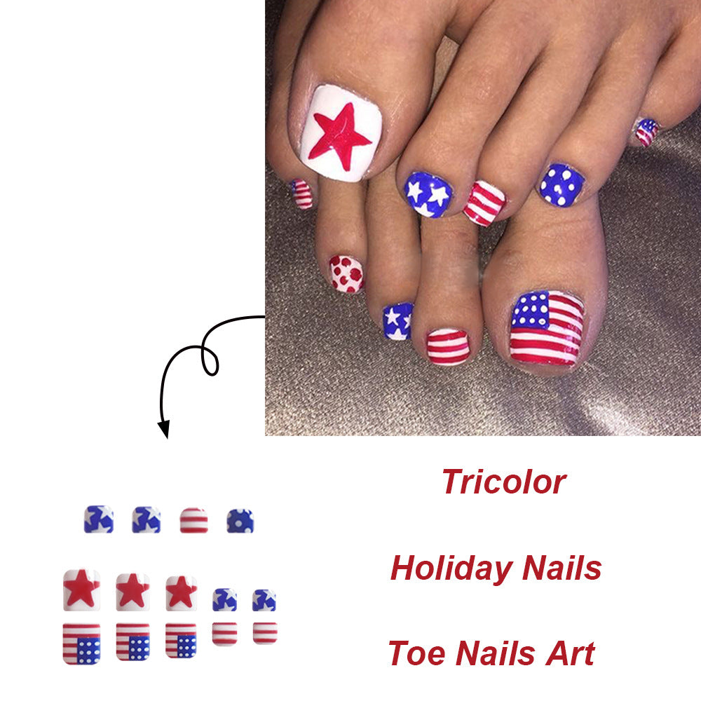 No.JNU18 4th of July Stars Toenails Patch – 24pcs