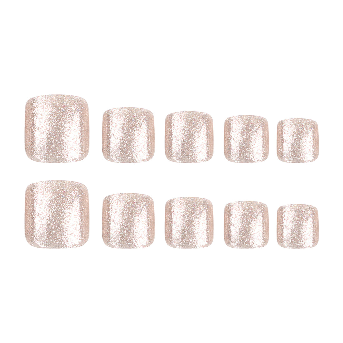 No.225 Champagne Glitter Toenails Patch 24pcs/Set