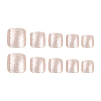 No.225 Champagne Glitter Toenails Patch 24pcs/Set