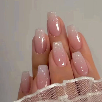 No.F77 Pink Gradient Fingernails Patch 24pcs/Set