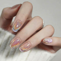 No.F62 Rainbow Cat's Eye Fingernails Patch 24pcs/Set