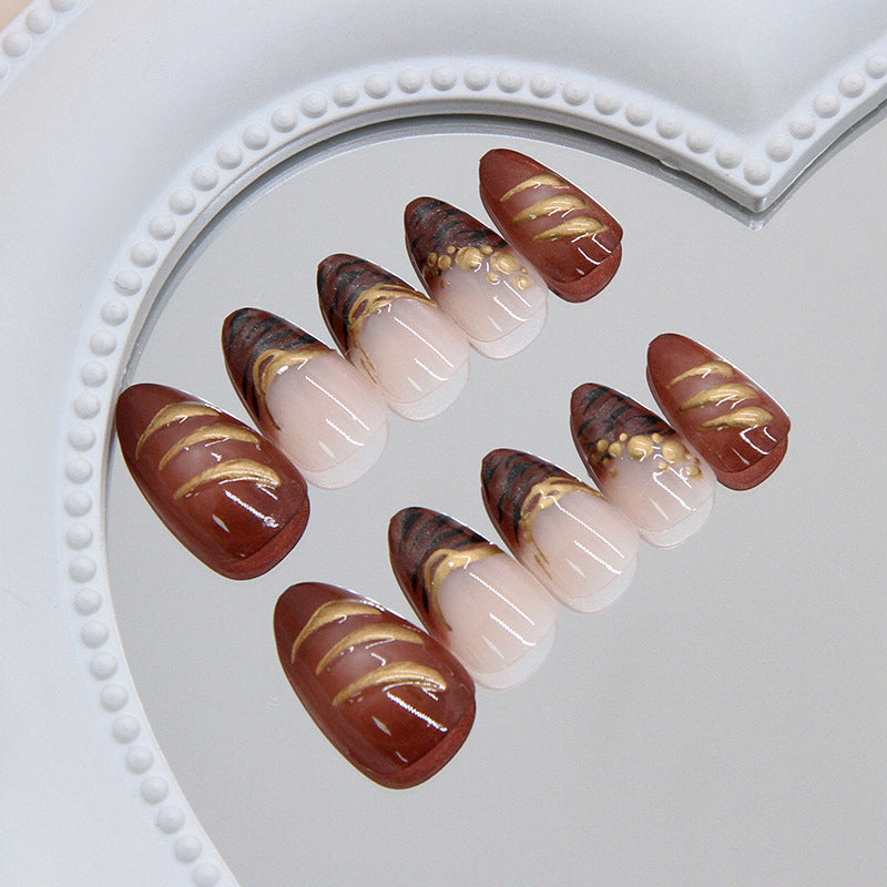 No.F518 Zebra Cat's Eye Fingernails Patch 24pcs/Set