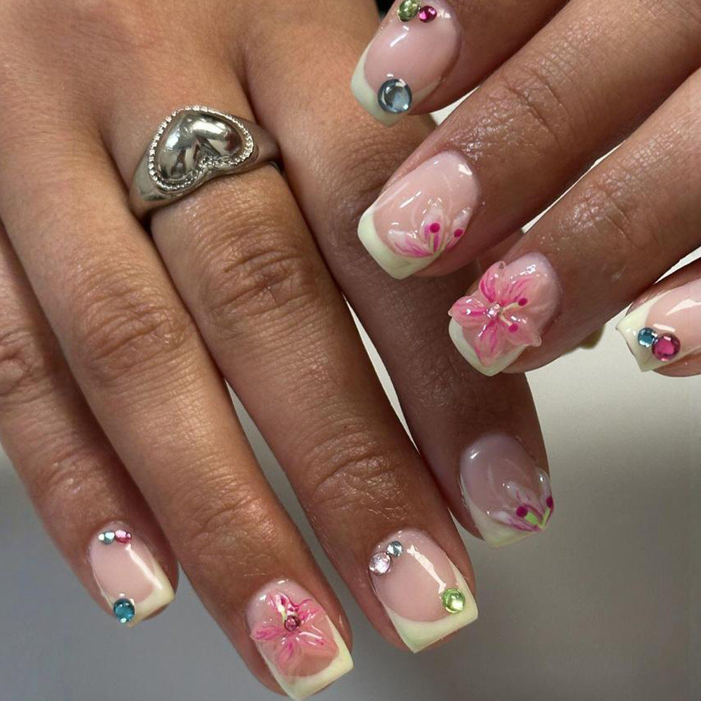 No.F723 Flower Fingernails Patch 24pcs/Set