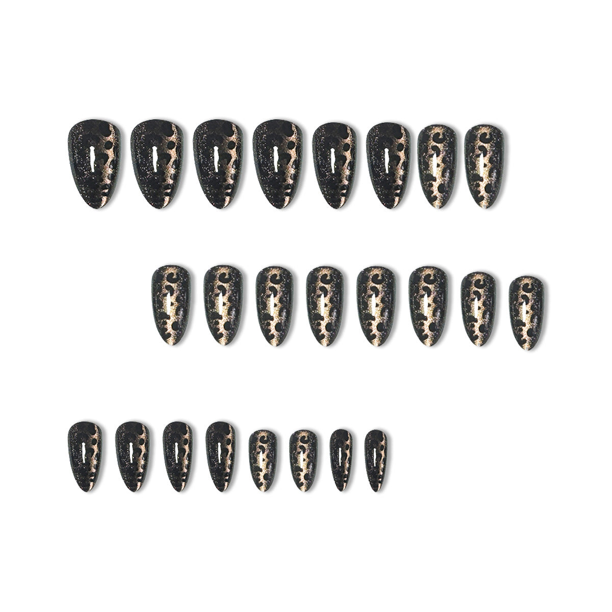 No.F861 Black Cat's Eye Fingernails Patch 24pcs/Set