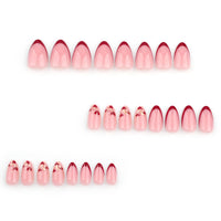 No.VN72 Valentine’s Love Glitter Press-On Nails Set (24 Pcs)
