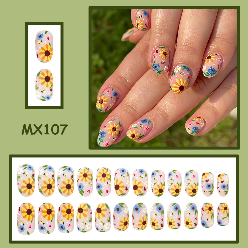 No.F771 Daisy Fingernails Patch 24pcs/Set