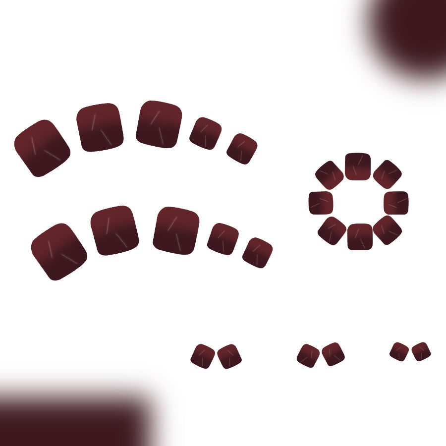 No.628 Claret Toenails Patch 24pcs/Set