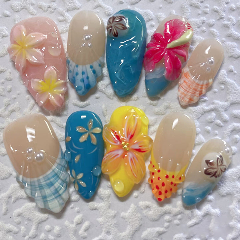 No.BH35 Sweet Flower Fingernails Patch 30pcs/Set