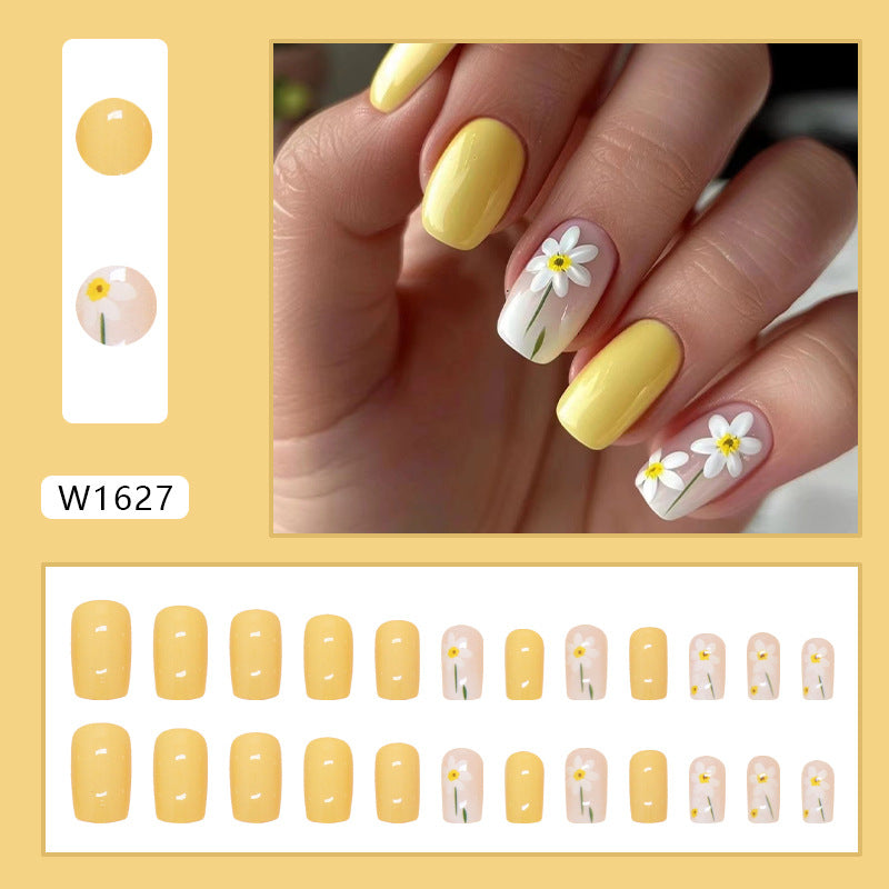 No.F100 Yellow Fingernails Patch 24pcs/Set