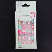 No.KD7 Cute Mini Kids Press on Fingernails 24pcs/Set