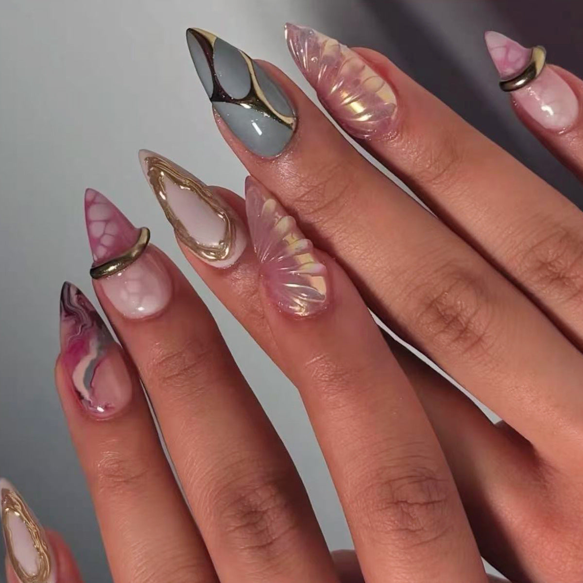 No.F458 Fashion Fingernails Patch 24pcs/Set